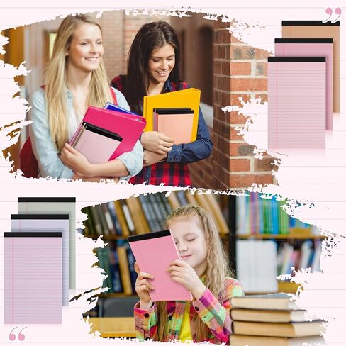 Lincia 36 Pcs 5" x 8" Legal Pad Writing Notepads Small Legal Pad Narrow Ruled 50 Sheets/pad Multiple Color Lined Note Pad for Work 80 Gsm Paper for Grocery List Shopping List(Candy Color) in Saudi Arabia