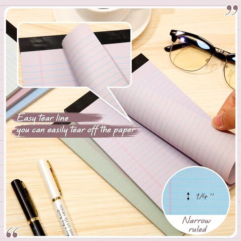 Lincia 36 Pcs 5" x 8" Legal Pad Writing Notepads Small Legal Pad Narrow Ruled 50 Sheets/pad Multiple Color Lined Note Pad for Work 80 Gsm Paper for Grocery List Shopping List(Candy Color) in Saudi Arabia