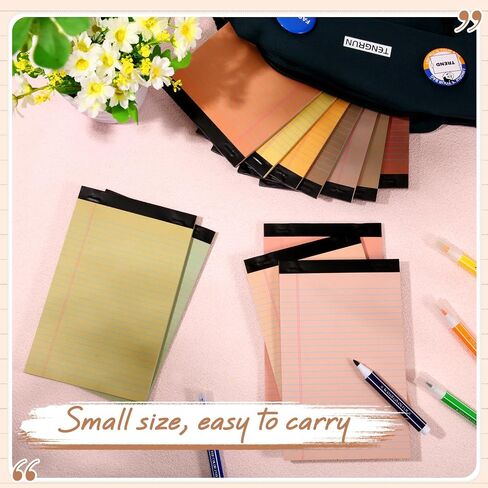 Lincia 36 Pcs 5" x 8" Legal Pad Writing Notepads Small Legal Pad Narrow Ruled 50 Sheets/pad Multiple Color Lined Note Pad for Work 80 Gsm Paper for Grocery List Shopping List(Candy Color) in Saudi Arabia