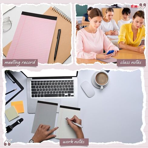 Lincia 36 Pcs 5" x 8" Legal Pad Writing Notepads Small Legal Pad Narrow Ruled 50 Sheets/pad Multiple Color Lined Note Pad for Work 80 Gsm Paper for Grocery List Shopping List(Candy Color) in Saudi Arabia