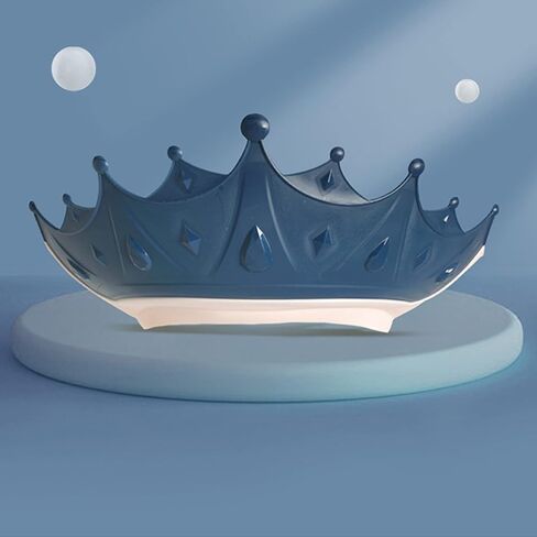 قبعة استحمام للأطفال، قبعة استحمام للأطفال، درع غسيل شعر الأطفال الصغار قابل للتعديل، قبعة شامبو لطيفة على شكل تاج من السيليكون لحماية العين والأذن (أزرق) in Kuwait