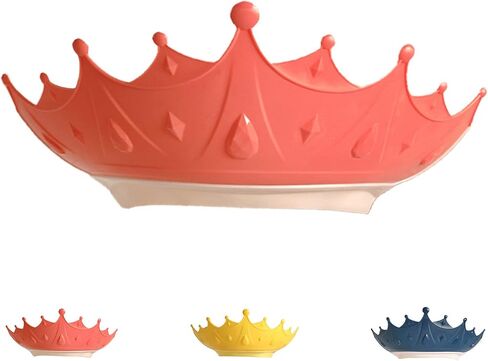 قبعة استحمام للأطفال، قبعة استحمام للأطفال، درع غسيل شعر الأطفال الصغار قابل للتعديل، قبعة شامبو لطيفة على شكل تاج من السيليكون لحماية العين والأذن (أزرق) in Kuwait