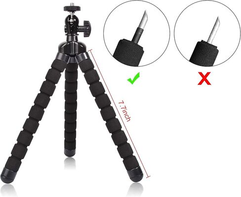 Bestshoot Phone Tripod, Flexible Tripod with Remote and Universal Phone Holder Clip, Mini Cell Phone Tripod Stand Compatible with iPhone, Samsung, Go Pro, Small Digital Camera, Webcam, (12inch) in Saudi Arabia