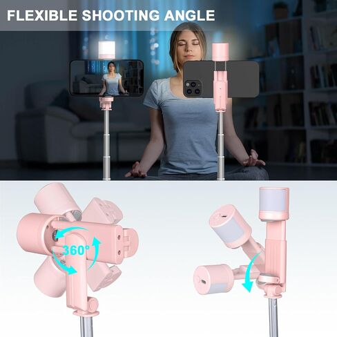 Selfie Stick Tripod with Light - Extendable 3-in-1 Phone Tripod Stand, Detachable Wireless Remote, Compatible with iPhone 15 14/14 Pro Max/13/13 Pro/12/11 Pro, Samsung/Galaxy (Black) in Saudi Arabia