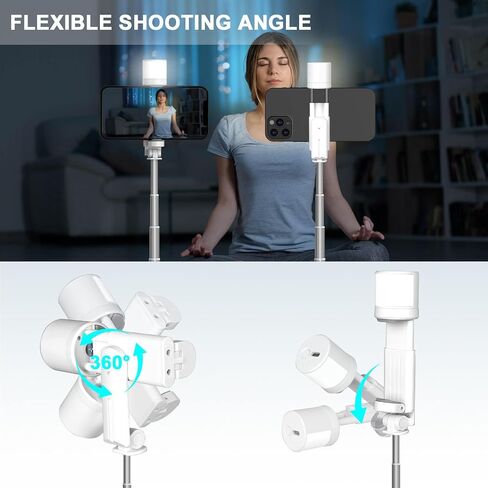Selfie Stick Tripod with Light - Extendable 3-in-1 Phone Tripod Stand, Detachable Wireless Remote, Compatible with iPhone 15 14/14 Pro Max/13/13 Pro/12/11 Pro, Samsung/Galaxy (Black) in Saudi Arabia