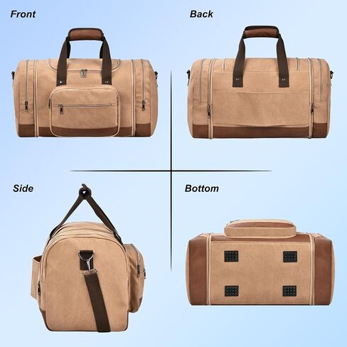 Dimayar Canvas Duffle Bag for Travel,Expandable Carry on Bag,Overnight Weekend Gym Bag Duffel Bag Mens Travel Bag Black in Saudi Arabia