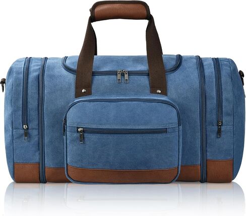 Dimayar Canvas Duffle Bag for Travel,Expandable Carry on Bag,Overnight Weekend Gym Bag Duffel Bag Mens Travel Bag Black in Saudi Arabia