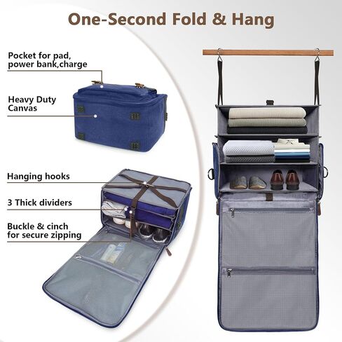 Duffle Bag for Men,2-in-1 Hanging Canvas Mens Travel Bag,Duffle Bag for Travel With 3 Shelves, Ideal as an Carry-On Bag,Weekender Bag,Overnight Bag in Saudi Arabia