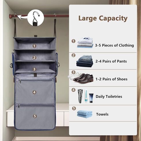 Duffle Bag for Men,2-in-1 Hanging Canvas Mens Travel Bag,Duffle Bag for Travel With 3 Shelves, Ideal as an Carry-On Bag,Weekender Bag,Overnight Bag in Saudi Arabia