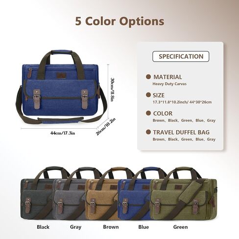 Duffle Bag for Men,2-in-1 Hanging Canvas Mens Travel Bag,Duffle Bag for Travel With 3 Shelves, Ideal as an Carry-On Bag,Weekender Bag,Overnight Bag in Saudi Arabia