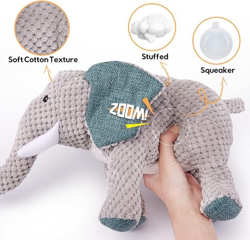 لعبة كلب كبيرة من القطيفة تصدر أصواتًا وحبل قطني، مجموعة ألعاب مضغ، لعبة محشوة على شكل فيل لطيف وجزرة تسنين، مجموعة ألعاب حبل على شكل عقدة من أجل هدية عيد ميلاد للعطلات الصغيرة والمتوسطة والكبيرة (عبوتان) in Kuwait