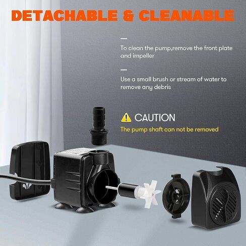 Simple Deluxe 210GPH 8W Water Table Pump (800L/H), Pond Pump with Adjustable Intake for Fish Tanks, Aquariums, Hydroponics, 2Pack, Black in Saudi Arabia