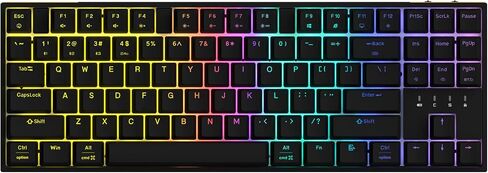 IROK ZN84 RGB TKL 80% 84 Keys Wireless BT5.0/2.4G/USB-C Hot Swappable Mechanical Keyboard Customizable Backlit Gaming Keyboard-BlackYellow/Brown Switch in Saudi Arabia