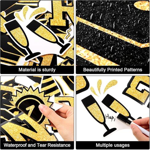 Black Gold Graduation Bulletin Board Decoration Class of 2024 Bulletin Board Cutout Graduation Bulletin Board Border for 2024 Middle High School Graduation Classroom Chalkboard Decor in Saudi Arabia