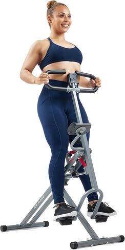 Sunny Health & Fitness Row-N-Ride PRO، جهاز لياقة بدنية كامل الجسم مع أشرطة مقاومة، إعداد سهل وقابل للطي لتمارين التجديف والغلوت والساق، اتصال تطبيق SunnyFit الاختياري in Kuwait