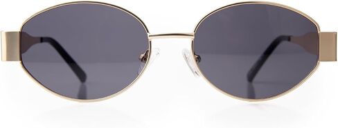 Retro Oval Sunglasses for Women Men, Trendy Designer Metal Style UV400 Protection Sun Glasses in Saudi Arabia