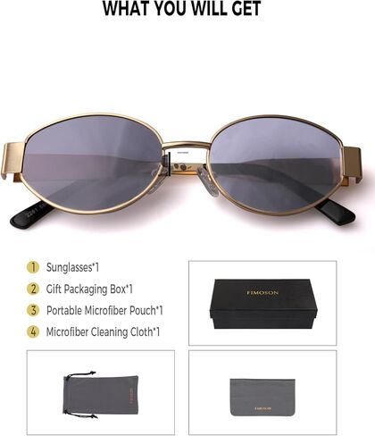 Retro Oval Sunglasses for Women Men, Trendy Designer Metal Style UV400 Protection Sun Glasses in Saudi Arabia