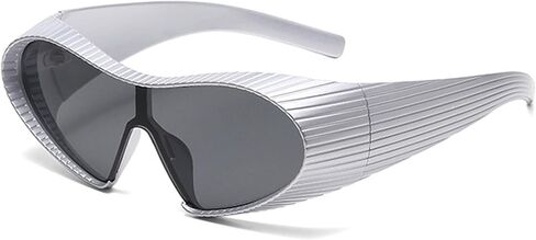 Futuristic One-piece for Women Men Cyberpunk Mirrored Fashion Sun Shades for Costume Party Club in Saudi Arabia