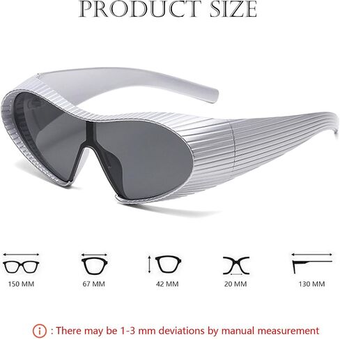 Futuristic One-piece for Women Men Cyberpunk Mirrored Fashion Sun Shades for Costume Party Club in Saudi Arabia
