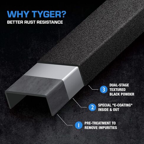 لوحات تشغيل Tyger Auto مقاس 6.6 بوصة متوافقة مع 2009-2018 دودج رام 1500؛ 2010-2024 2500 3500؛ 2019-2024 كلاسيك | كابينة الطاقم | TG-BL7D7168 | قضبان نيرف ذات خطوات جانبية in Saudi Arabia