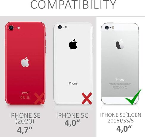kwmobile Case Compatible with Apple iPhone SE (1.Gen 2016) / iPhone 5 / iPhone 5S - Crossbody Case Clear Transparent TPU Phone Cover with Metal Chain Strap - Transparent/Silver in Saudi Arabia