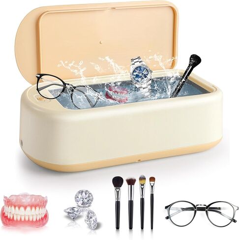 آلة تنظيف المجوهرات بالموجات فوق الصوتية، منظف صوتي احترافي محمول، وضعان للمؤقت لنظارات المجوهرات وساعة الأسنان، خزان من الفولاذ المقاوم للصدأ 304 (40 وات / 22 أونصة، 640 مل) (أخضر أفوكادو) in Kuwait