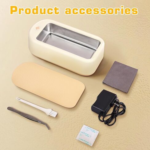 آلة تنظيف المجوهرات بالموجات فوق الصوتية، منظف صوتي احترافي محمول، وضعان للمؤقت لنظارات المجوهرات وساعة الأسنان، خزان من الفولاذ المقاوم للصدأ 304 (40 وات / 22 أونصة، 640 مل) (أخضر أفوكادو) in Kuwait