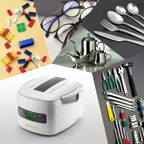 منظف ​​المجوهرات بالموجات فوق الصوتية LifeBasis 1400 مل (47 أونصة) منظف المجوهرات بالموجات فوق الصوتية مع شاشة LCD و5 إعدادات للنظارات، أدوات إصلاح فرش المكياج، أدوات تنظيف الأجزاء in Kuwait