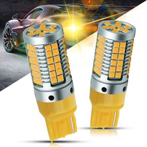 BAU15S 1156 PY21W S25 LED لمبة كهرمان لا فرط فلاش بدوره أضواء الإشارة 23 وات فائقة السطوع 3030 69-SMD LED لمبة مع CANBUS خالية من الأخطاء لأضواء الفرامل العكسية، 2 حزمة. in Kuwait