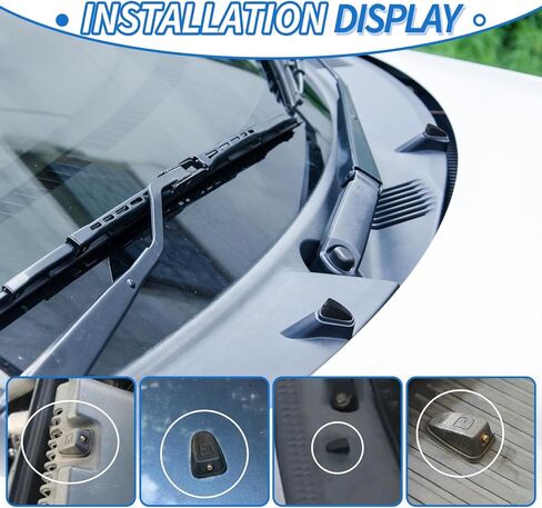 2PCS Windshield Washer Nozzle - Single Hole Fan-Shaped, Adjustable Nozzle for Front Windshield, Universal Fit for Cars & Trucks, Black Wiper Sprayer Accessories in Kuwait