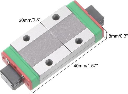 uxcell MGN9H Bearing Steel Carriage Block for 9mm Linear Motion Slide Rail Guide, 2PCS Chrome in Saudi Arabia