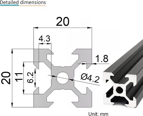 2Pcs 350mm Aluminum Extrusion 2020 Series European Standard V Slot Aluminum Profiles Rail for 3D Printer Parts Linear Rail Aluminum Profile Extrusion in Saudi Arabia