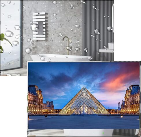 elecsung 32 بوصة تلفزيون ذكي بمرآة للحمام، لوحة لمس كاملة الشاشة 1080P IP66 مقاومة للماء نظام أندرويد 11.0 مع واي فاي وبلوتوث، M32-TS، موديل 2023 in Kuwait