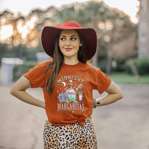 Midnight Margaritas Shirt Women Halloween Witches Shirt Novelty Graphic Witchy Party Tees Practical Magic Shirt in Kuwait