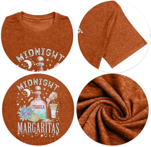 Midnight Margaritas Shirt Women Halloween Witches Shirt Novelty Graphic Witchy Party Tees Practical Magic Shirt in Kuwait