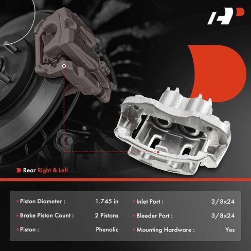 مجموعة فرجار قرص الفرامل الخلفية A-Premium مع دعامة متوافقة مع موديلات Ford - F-250 F-350 Super Duty 2000-2004، Excursion 2000-2005 in Kuwait