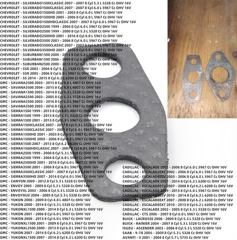 97-16 جي إم سي مجموعة حشية غطاء صمام المحرك مع الحلقات المتوافقة مع شيفروليه تشيفي سيلفرادو سوبربان تاهو تريل بليزر جي إم سي سييرا يوكون إنفوي كاديلاك 1999-2020 لـ 4.8 لتر 5.3 لتر 6.0 لتر #12637683 in Kuwait