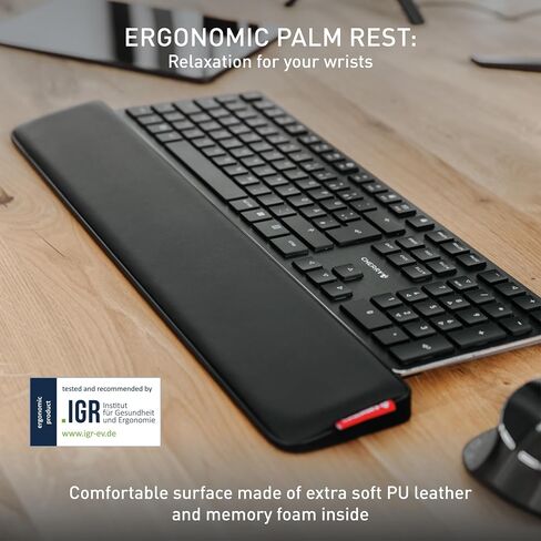 Cherry PALMREST Ergo, Ergonomic Palm Rest, Compatible with Any Keyboard, extendable feet, 3 Different tilt Angles, Extra Wide, Black in Saudi Arabia