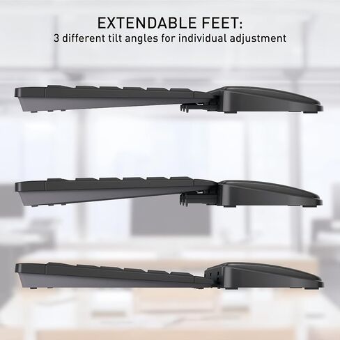 Cherry PALMREST Ergo, Ergonomic Palm Rest, Compatible with Any Keyboard, extendable feet, 3 Different tilt Angles, Extra Wide, Black in Saudi Arabia