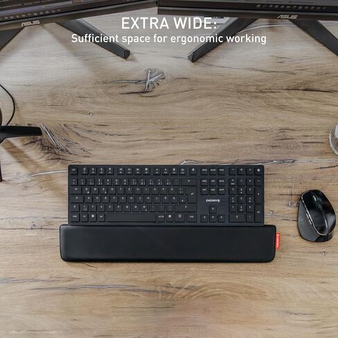Cherry PALMREST Ergo, Ergonomic Palm Rest, Compatible with Any Keyboard, extendable feet, 3 Different tilt Angles, Extra Wide, Black in Saudi Arabia