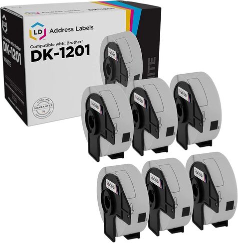 LD Products Compatible Address Label Replacement for Brother DK-1201 1.1 in x 3.5 in (400 Labels, 6-Pack) for use in P-Touch QL Label Makers: 1050, 1050N, 1060N, 500, 550, 570, 570VM, 580N, and 650TD in Saudi Arabia