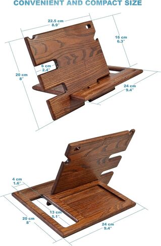 Wood Phone Docking Station Ash Key Holder Wallet Stand Watch Organizer Men Husband Wife Anniversary Dad Birthday Nightstand Purse Father Graduation Male Travel Idea Gadgets (Beige) in Saudi Arabia