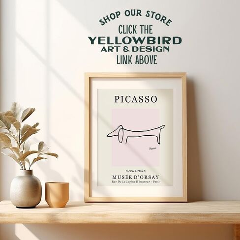 Mid Century Modern art 11x14 - Abstract Painting Gallery Wall Art - Minimalist Wall Decor - Contemporary Wall Art - Geometric Cubism Line Art - Dog Wall Art - Modern Abstract Wall Art - Museum Poster in Saudi Arabia