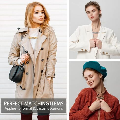 Ruisita 4 Pieces Retro Cardigan Clip Antique Flowers Pattern Sweater Shawl Clips Vintage Shirt Dress Brooch Clips for Women Girls - Assorted Styles in Saudi Arabia