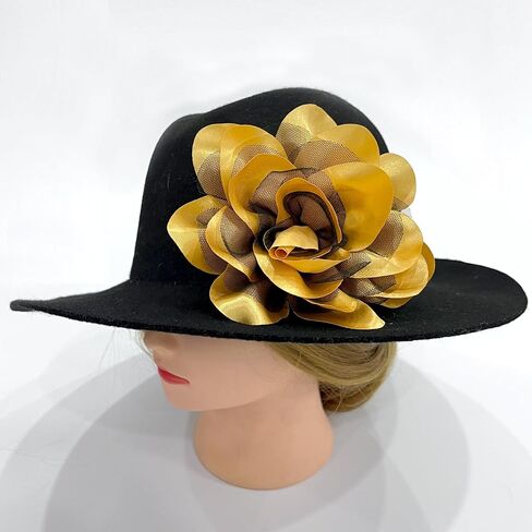 Women's Brooches 4pcs Rose Flower Hair Clip Flamenco Dancer Pin up Mexican Hair Flowers Clips Hairpin Brooch Tea Party Hats Headpieces (gold) in Kuwait