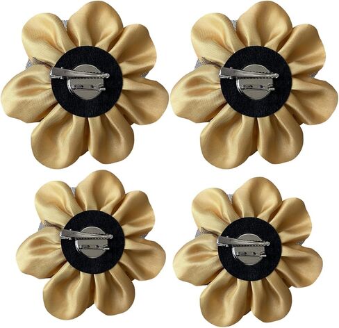 Women's Brooches 4pcs Rose Flower Hair Clip Flamenco Dancer Pin up Mexican Hair Flowers Clips Hairpin Brooch Tea Party Hats Headpieces (gold) in Kuwait