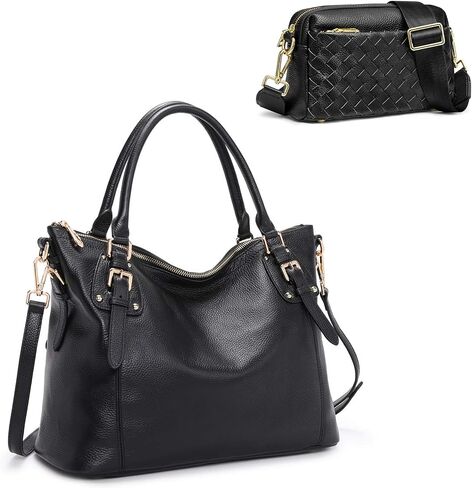 Kattee Leather Purses and Handbags Bundle with Small Woven Crossbody Bags in Saudi Arabia