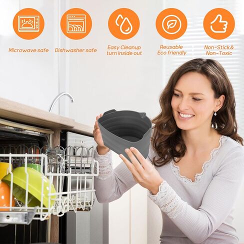 6 قطع من بطانات وعاء الفخار، بطانة وعاء الفخار سعة 6 لتر، بطانات الطبخ البطيء، بطانة وعاء الفخار من السيليكون قابلة لإعادة الاستخدام، خالية من مادة BPA، مانعة للتسرب، بطانات وعاء الفخار، مقسم وعاء الفخار، إدراج مقسم الفخار in Kuwait