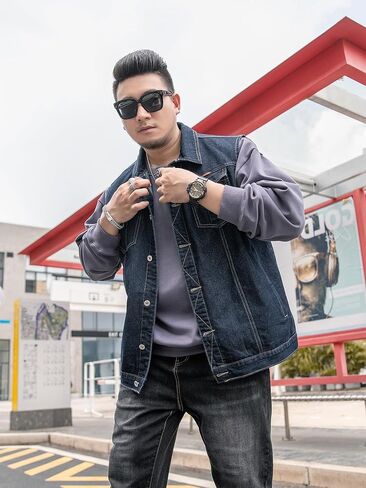 Men's Denim Vest Motorcycle Unlined Biker Plus Size Sleeveless Jean Vest Jacket in Saudi Arabia