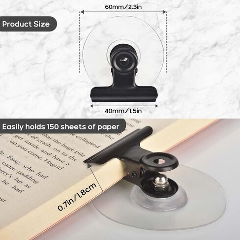 Self Adhesive Metal Clips, 12 Pcs Upgrade Strong self-Adhesive Clips for Hanging and Organization, Spring Clip for Paper Poster Tapestry Photo Wall Teacher Student Home Kitchen Office, Black in Saudi Arabia